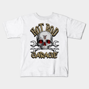 Hot Rod Garage - V8 - Skull Kids T-Shirt